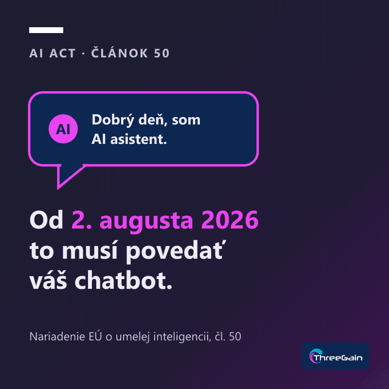 AI Act: musí váš chatbot priznať, že je AI? Od 2. augusta 2026 áno